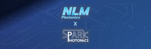 NLM and Spark Photonics logos on a blue background